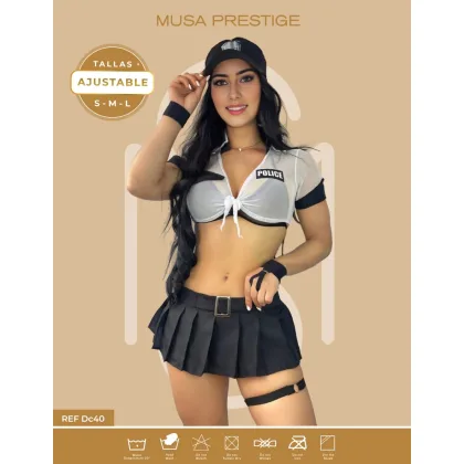 Disfraz Musa Policia White