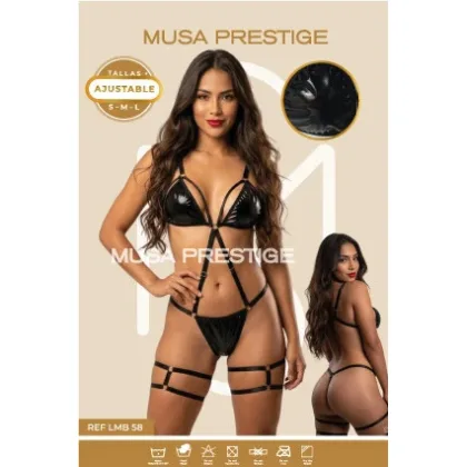 LENCERIA LMB 58 NEGRO TIPO CUERO