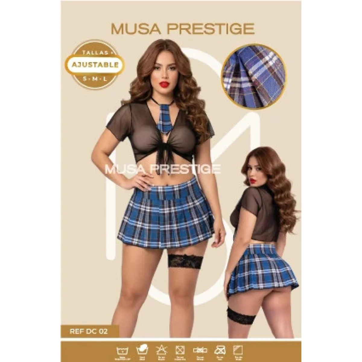 Disfraz Musa Colegiala Azul DC02