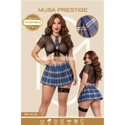 Disfraz Musa Colegiala Azul DC02