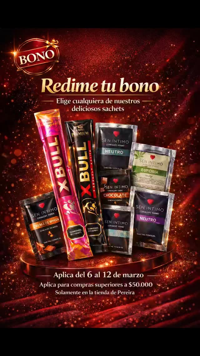 Redime tu bono y elige uno de nuestros sachets disponibles en compras superiores a $50.000. ✨
Promoción válida del 6 al 12 de marzo únicamente en Temptation Pereira.

Atención discreta, promociones especiales y una experiencia de compra pensada para ti.
📲 Escríbenos para más información.

#ComprasPereira #DetallesEspeciales #TiendaPereira #OfertasPereira
