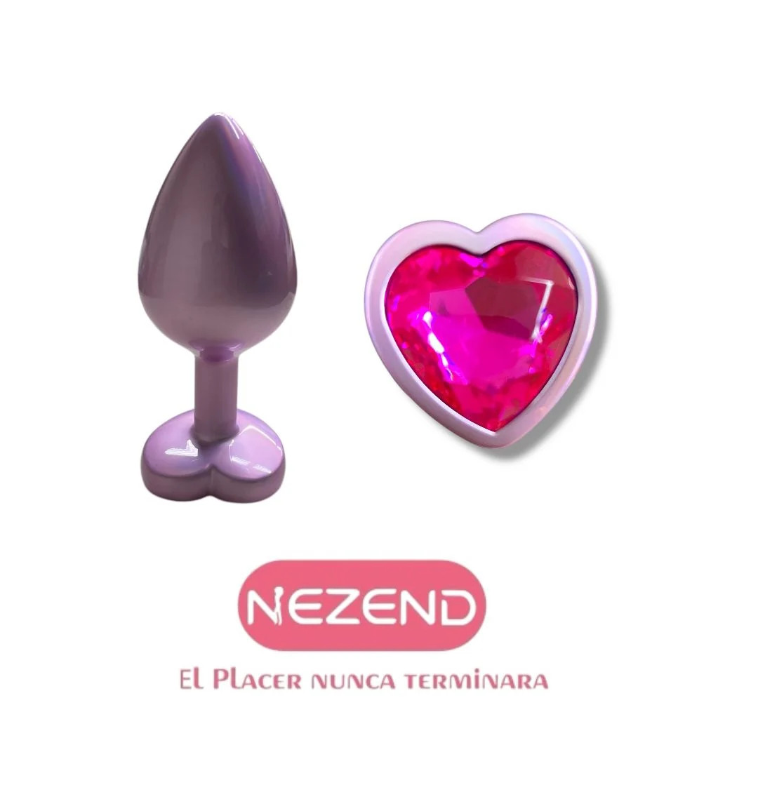 PLUG JOYA CORAZON METALICO ROSA M
